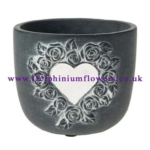 Loving Heart Memorial Flower Pot Vase - Medium - Click Image to Close